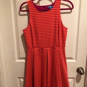 L’AMOR Striped Dress Orange and Magenta Large